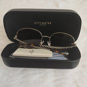 COACH Sunglasses – Light Gold Frame / Brown Gradient Lenses